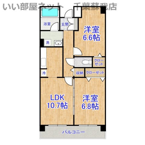 シャトーイノハナの間取り|ひと味違う？不動産屋のイメージを変えたい！『いい部屋ネット千葉蘇我店』へ是非お越しください♪