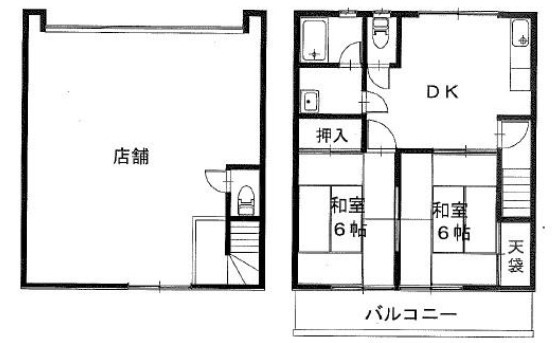 湖南市中央２丁目の住宅付店舗一部の間取り
