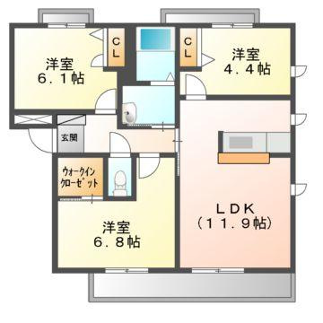 クローバー２１　Ａの間取り