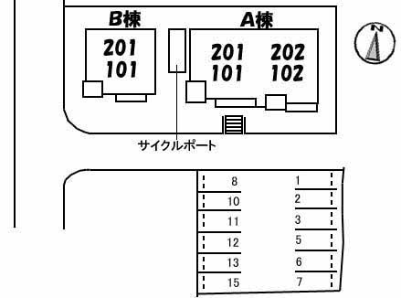 シャーメゾンサランBの区画図