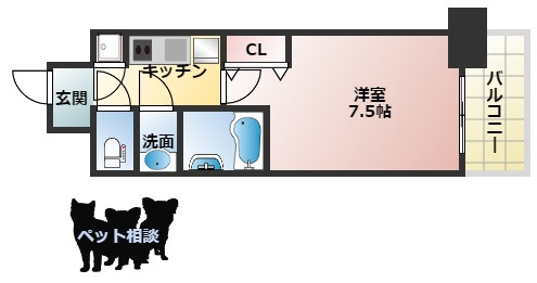 アドバンス江坂ラシュレの間取り