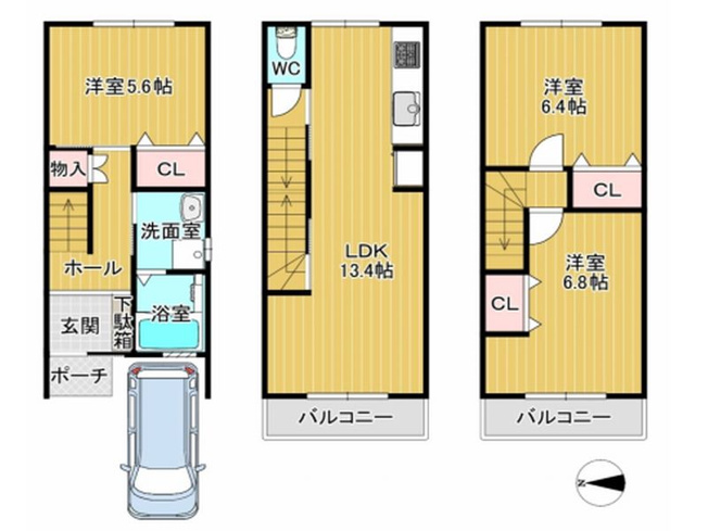 【参考プラン】 | 山科区大宅関生町　売地（建築条件付き）
