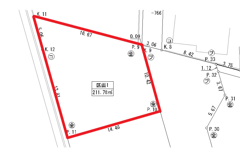 下野市川中子　土地①の土地図