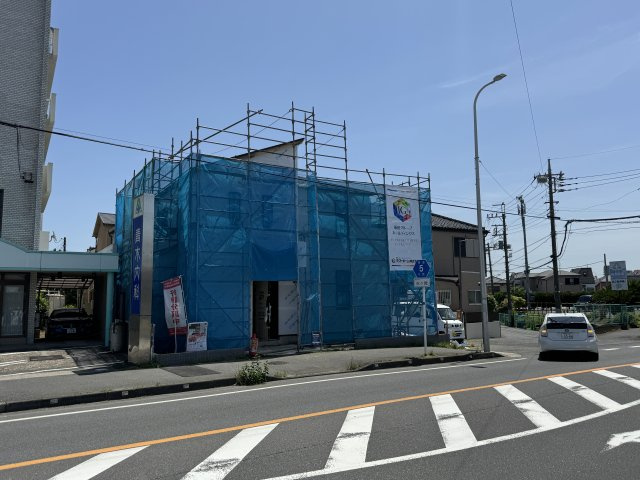 松戸市古ケ崎２丁目新築戸建【北部小学校：8分】の外観|5月17日撮影・もうすぐ完成！