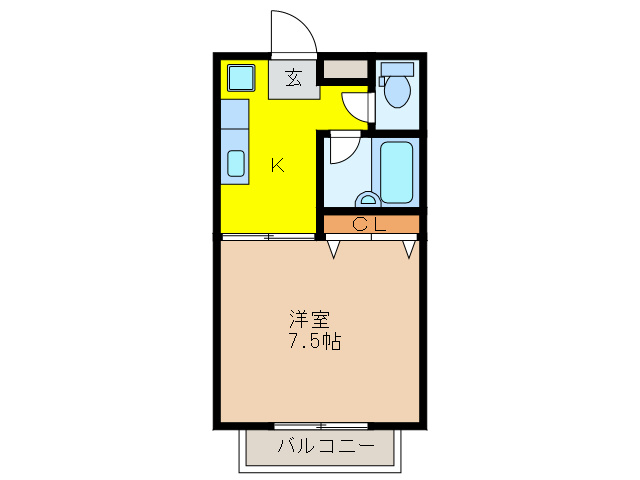 【間取り】 | クレストV峰B