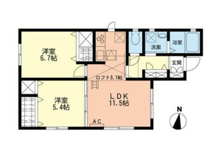 【間取り】 | 市川貸家Ｄ | 「市川貸家Ｄ」の間取りです