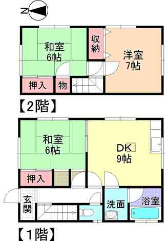 【間取り】 | 向陽台５丁目貸家