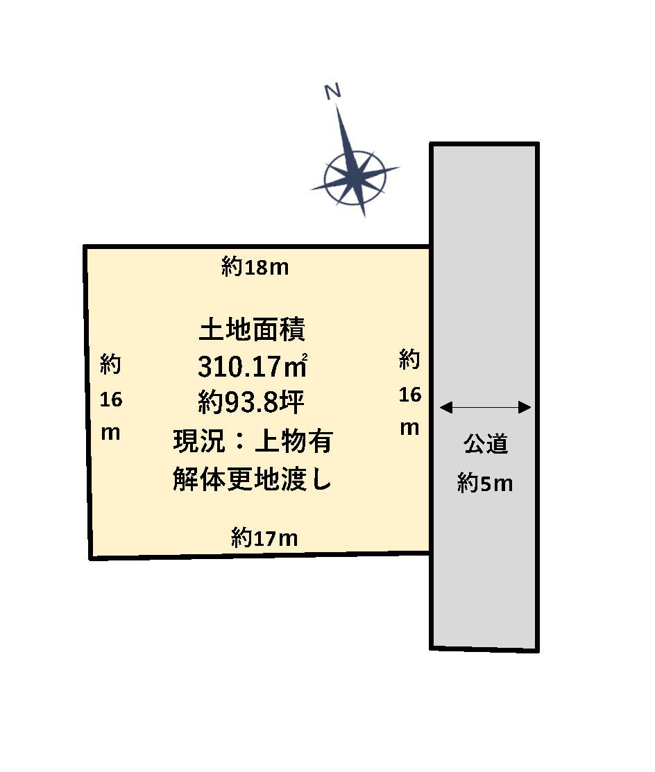 津市南中央 売土地の土地図