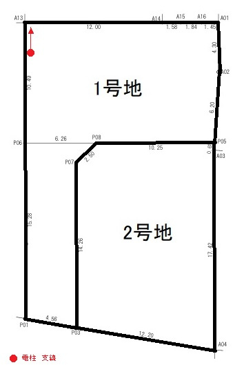 児島下の町3丁目　2区画の区画図