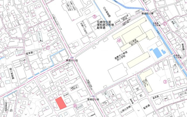 児島下の町3丁目　2区画の地図