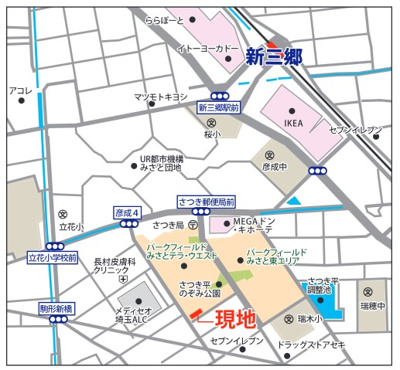 【地図】 | パークフィールドみさとテラウェスト五街区2号館