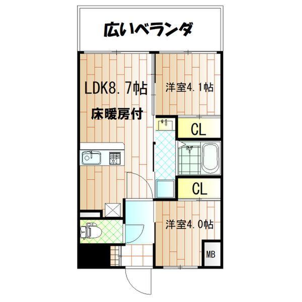 パラゴン勝山通りの間取り