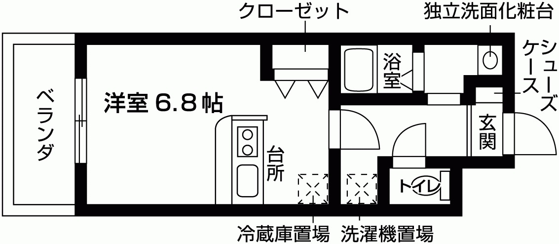 ロイヤルドミトリー同志社前の間取り|※代表的な間取です（Bタイプ）