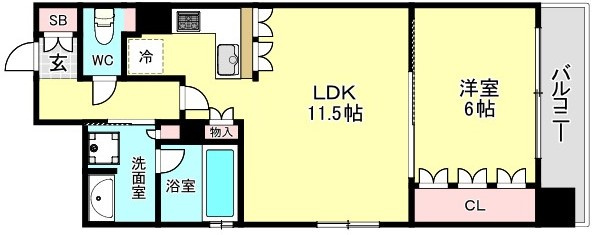 リーガル西長堀Ⅱの間取り