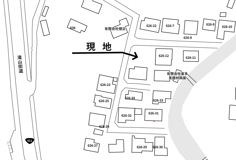 菅生　売地　54坪！の地図