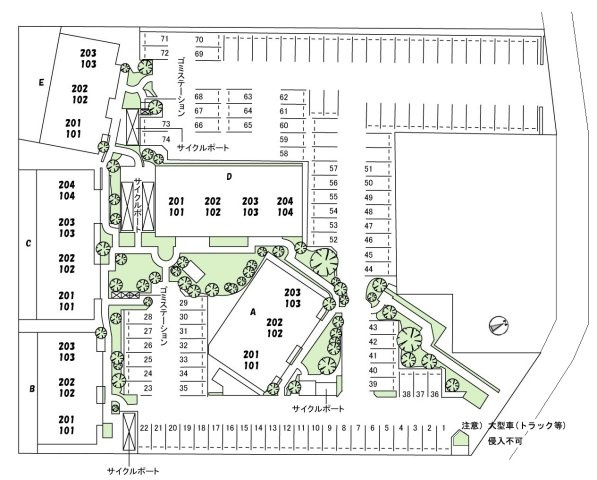 Serena GardenE棟の駐車場