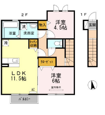 セジュール２１　　刈谷市近郊の賃貸はクラスホーム刈谷店の間取り