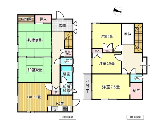 【間取り】 | 伊東市玖須美元和田　一戸建