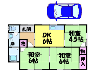 【間取り】 | 北久米町431宮内貸家・