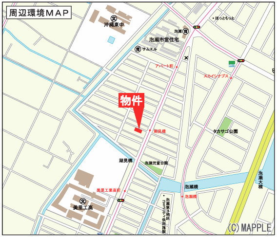 沖縄市泡瀬　第4　2号棟の地図