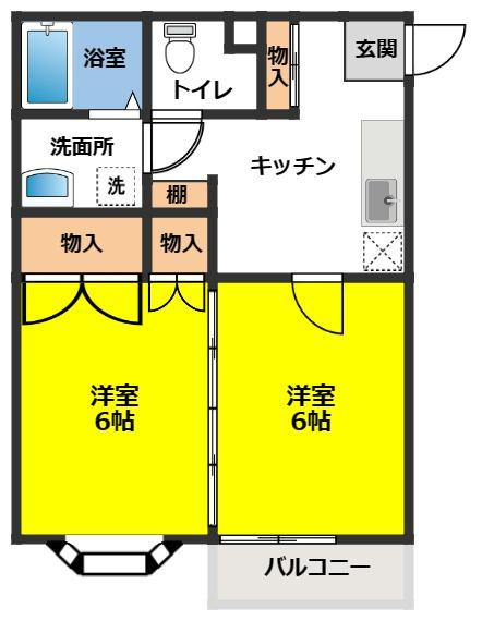 センチュリーハウス津志田Bの間取り