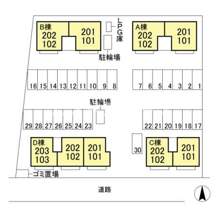 ビューグランドール　Ｂの区画図|高崎、前橋、伊勢崎エリアのお部屋探しはエンドスケープまで！お客様の理想お聞かせ下さい♪