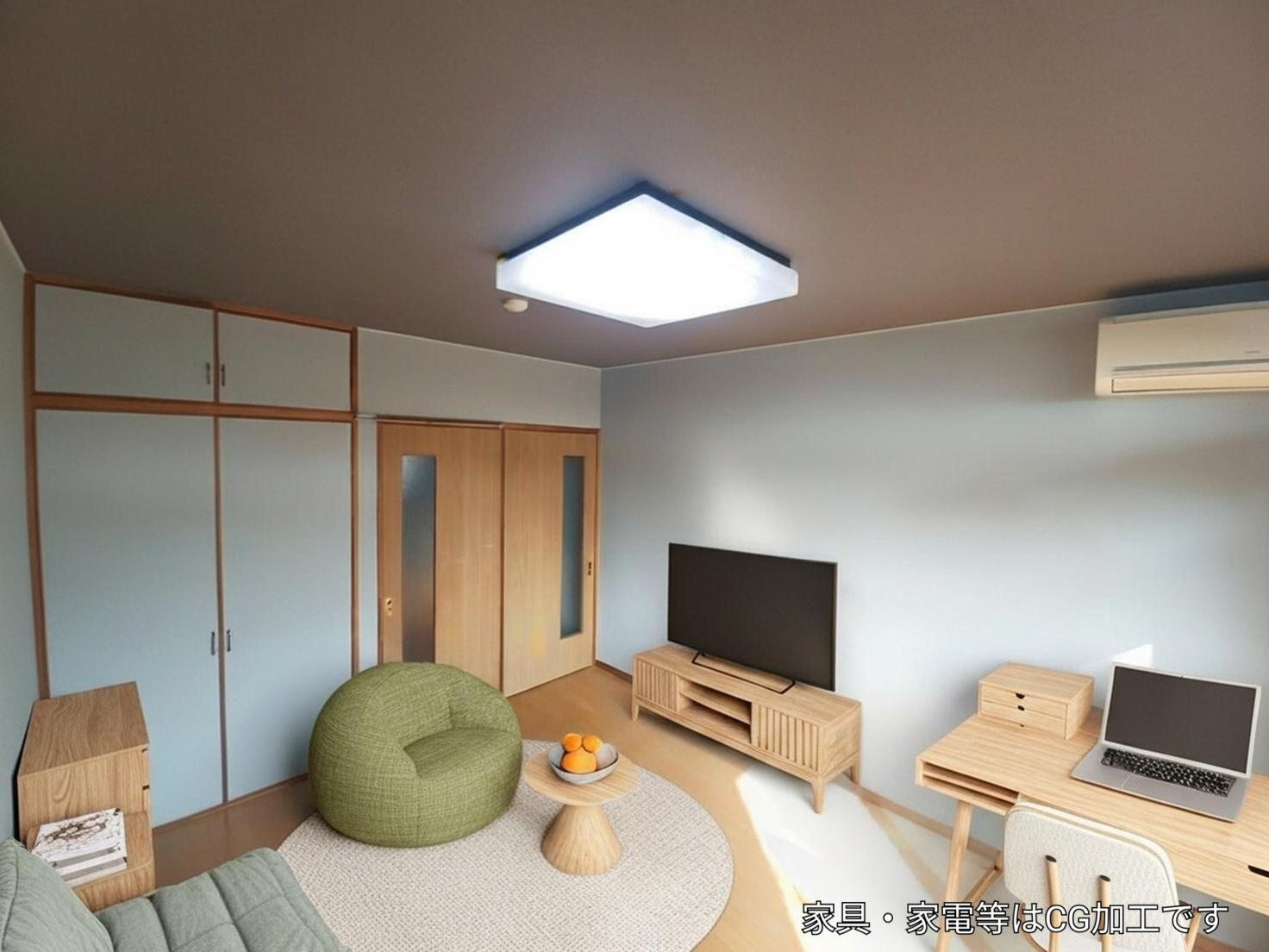 北浜ハイツの洋室|※掲載写真はCGによるバーチャルステージング加工を施したイメージです。家具・家電・小物等は実際には設置されておりません。