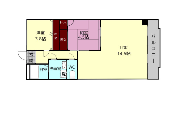 メゾン東生駒YD3番館の間取り
