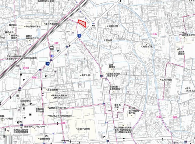 ＡＸＩＡ倉敷の地図|大島　AXIA倉敷　2DK　地図