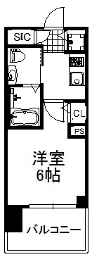 大阪市中央区松屋町の賃貸マンションの間取り