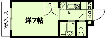 御所西セントラルハイツの間取り|代表的な間取りです