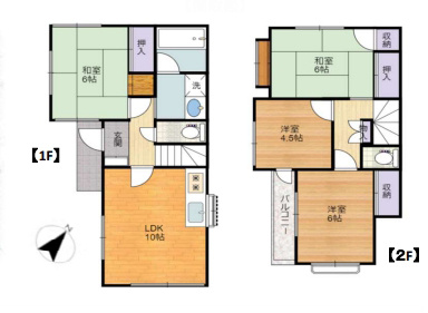 上尾市井戸木4丁目　中古一戸建ての間取り