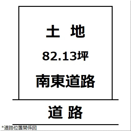 【土地図】 | 【建築条件なし】横手市城南町 区画の整った住宅街の南東向き物件 82.13坪 住宅用地
