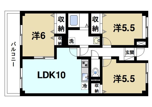 クール　ヴェルビュの間取り|間取りです