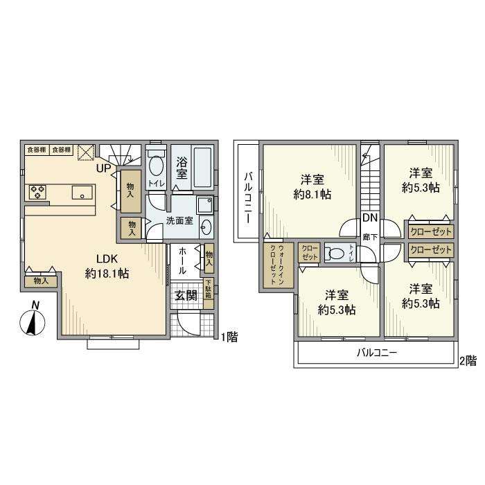 緑ケ丘戸建の間取り