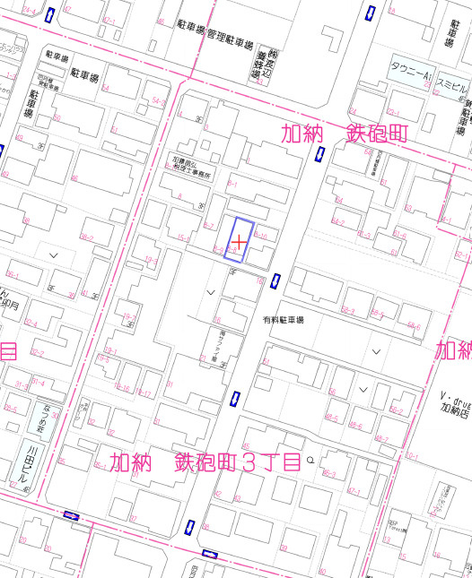 売土地　岐阜市加納鉄砲町3丁目　29.99坪の地図