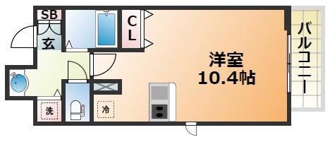 プレサンス三宮花時計前の間取り