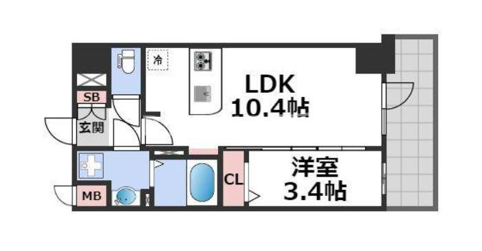 S-RESIDENCE堺筋本町Deuxの間取り