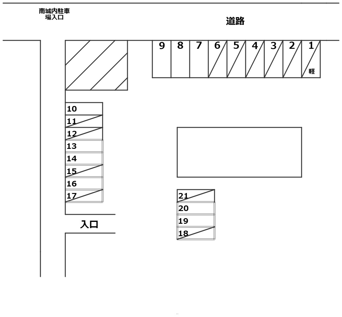 永江駐車場（屋根付き）の区画図