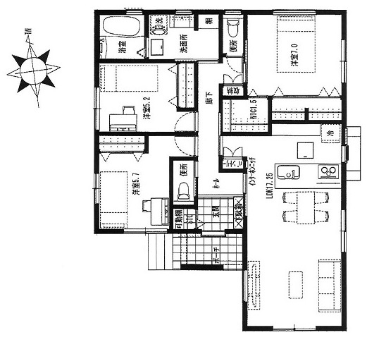 マ・メゾン　佐伯区藤の木3丁目　№96の間取り|こちらの物件は、引戸タイプの玄関を初！採用しました◎