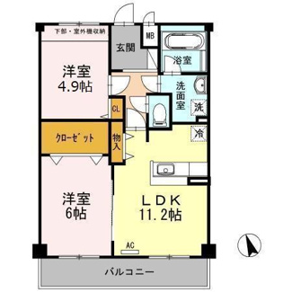 【間取り】 | ヴィヴァーチェ曙 | 2LDK
