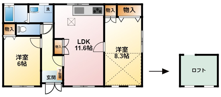 フレンドリーKAMEDAの間取り