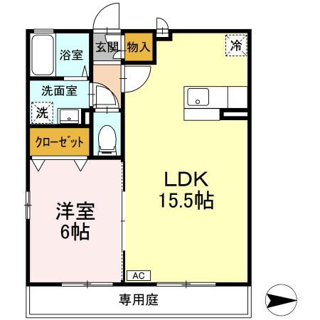 熊本市西区野中３丁目のアパートの間取り