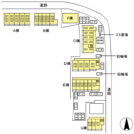 マレアガーデン新横浜Aの区画図