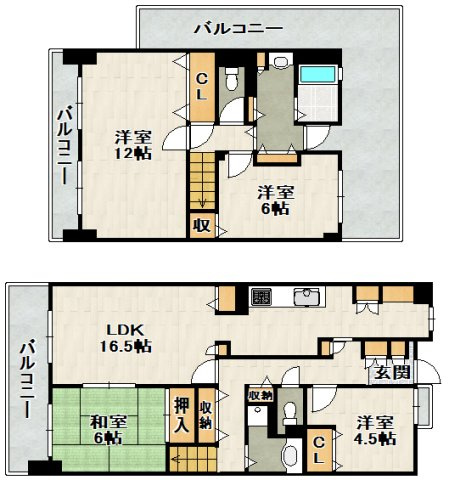 ユニベール宝塚の間取り