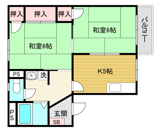 【間取り】 | フレグランス五ヶ山