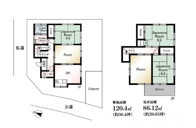 坂戸市片柳中古戸建の間取り