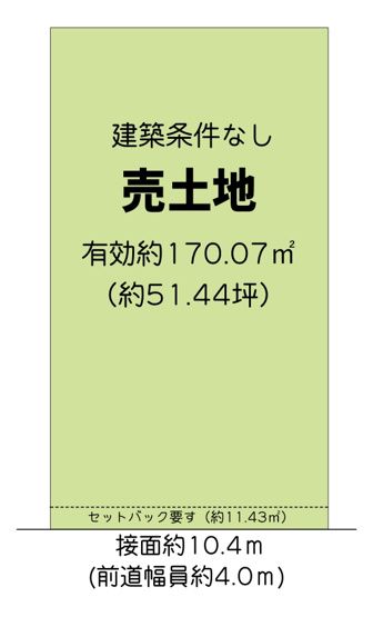 【土地図】 | 宇治市莵道河原　注文住宅　建築条件なし　土地