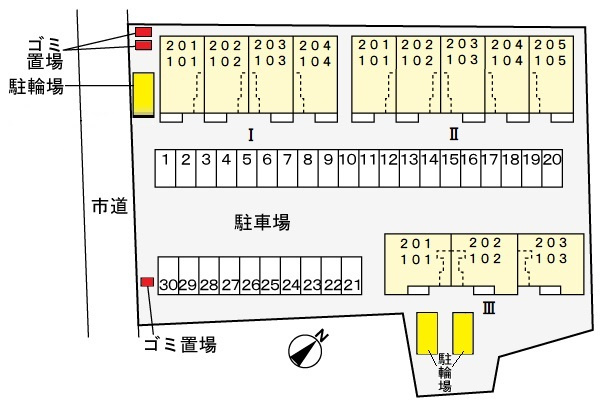 グランドール東金Ⅱの区画図