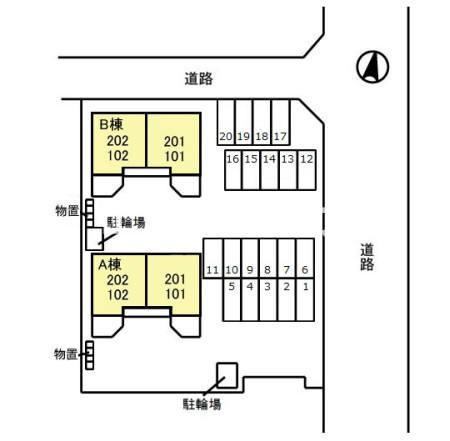 ローズコート　Ａの区画図|高崎、前橋のお部屋探しはエンドスケープまで！お客様の理想お聞かせ下さい♪